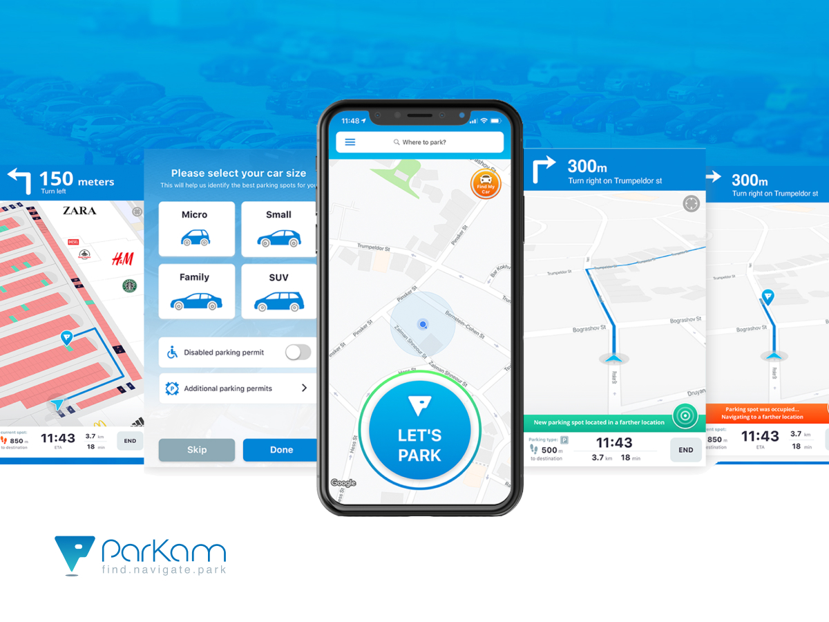 ParKam’s navigation & parking app